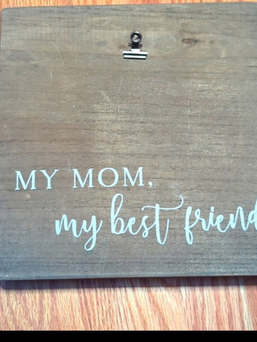 Wooden 'My Mom, My Best Friend' Wall Plaque - Brown 10"x10"